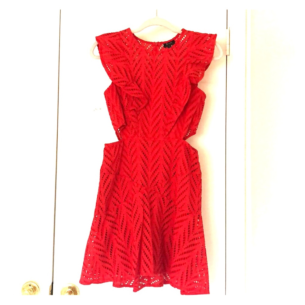 Cherry red lace dress